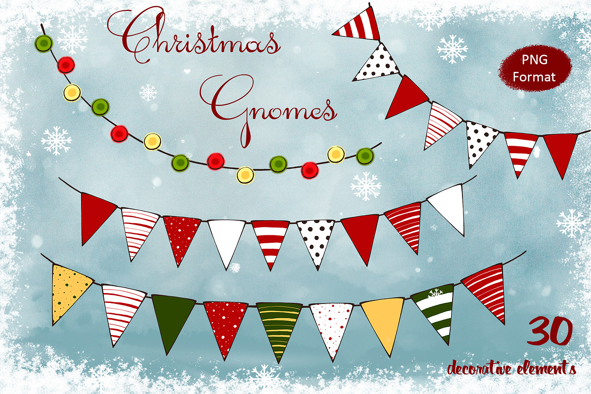 Christmas gnomes. Digital Cliparts, a Decorative Illustration by Maycat_store (Photo 5 of 9)