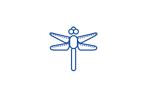 Dragonfly Line Icon Concept