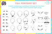 170 Face Stamps for Procreate, a Brush Add-On by Cozy Brushery (Thumbnail 6 of 9)