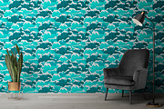 wave japanese blue white, a Pattern Graphic by AAN Seamless Shop (Thumbnail 3 of 3)