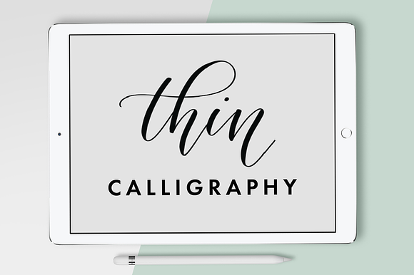 Thin Calligraphy Procreate Brush preview 2