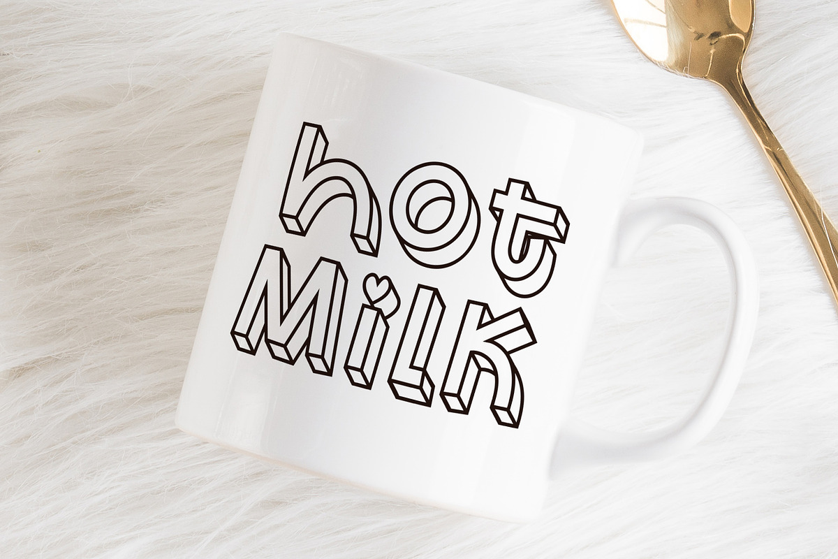 Hello Outline - Cute Outline 3D Font, a Handwritten Font by Airotype (Photo 3 of 9)