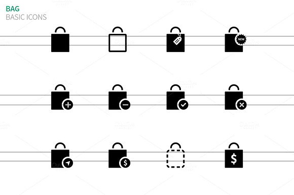 Shopping Bag Icons On White