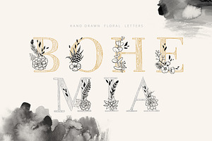 Bohemian Floral Alphabet Letters