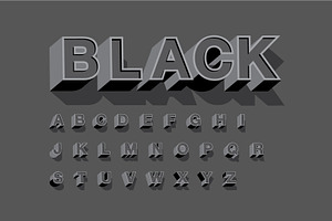 bold 3d typography design vector