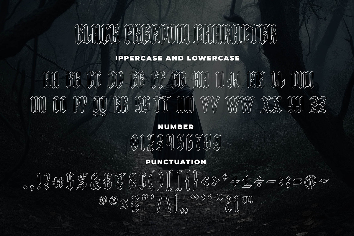 Black Freedom a Blackletter Font, a Blackletter Font by Blankids Studio (Photo 8 of 9)
