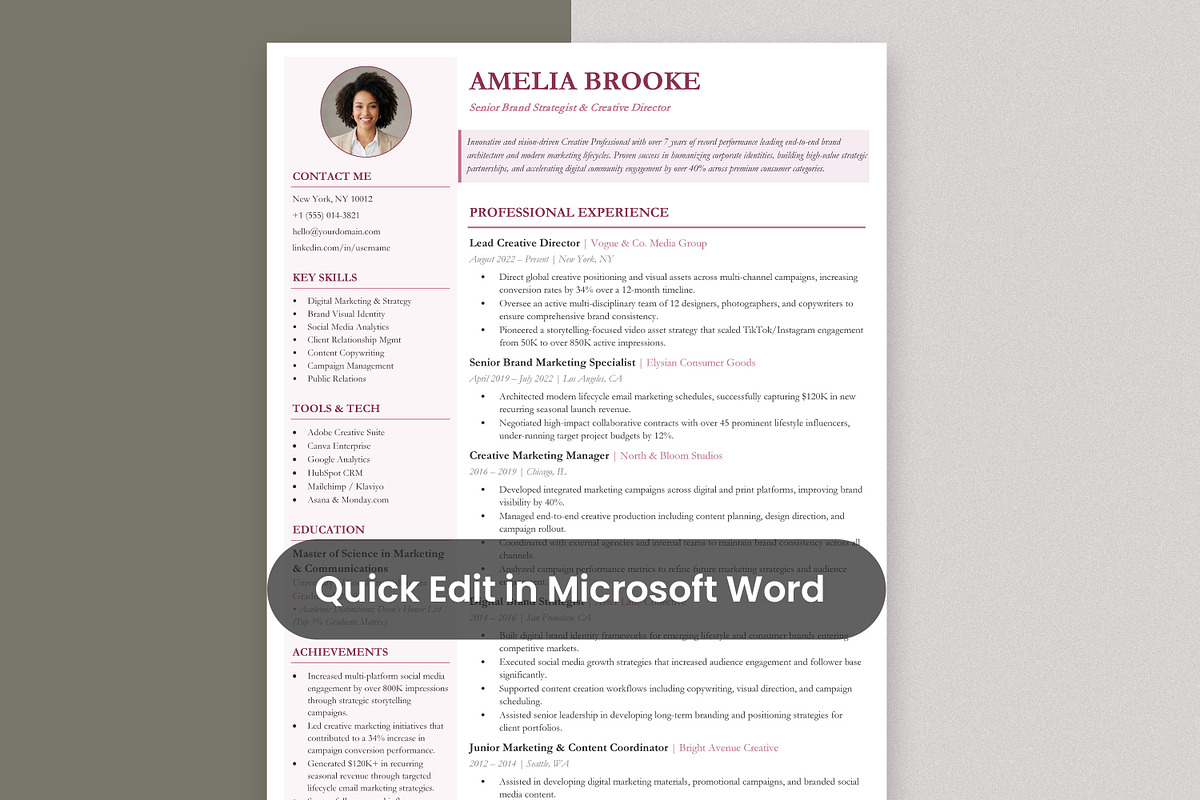 Professional Resume Template, a Resume Template by Anjum Ilyas (Photo 3 of 7)
