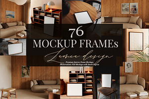 Japandi Frame Mockup 4 in 1 Bundle