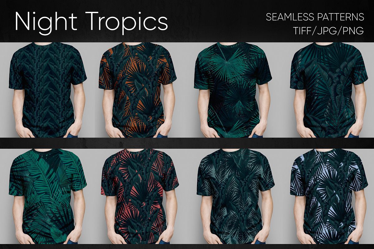 Night Tropics seamless patterns, a Pattern Graphic by ANAKOTO (Photo 8 of 20)