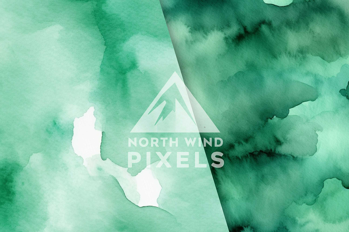 12 Emerald Green Watercolor Patterns, a Pattern Graphic by NorthWindPixels (Photo 4 of 4)