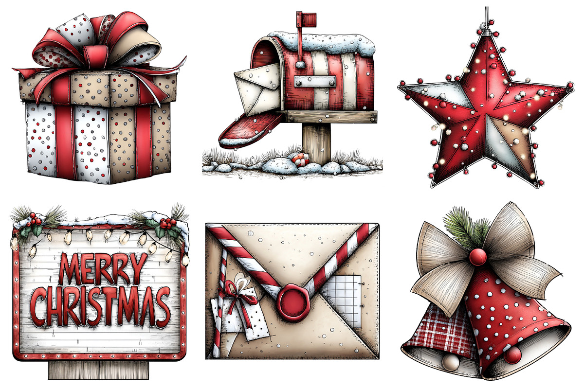 Christmas Clipart Bundle, an Illustration by Daily.Designs (Photo 5 of 5)