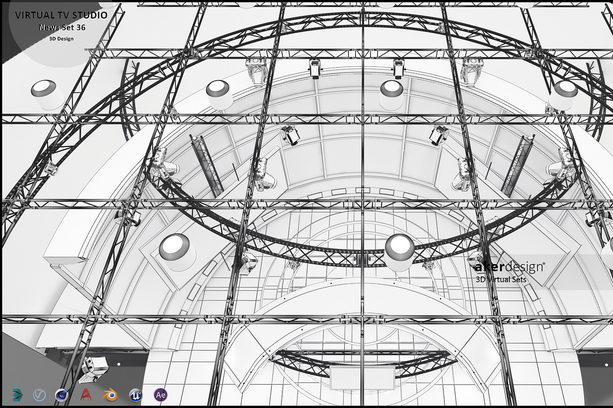Virtual TV Studio News Set 36, an Architecture 3D Model by akerStudio (Photo 17 of 25)
