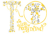 Sunshine Yellow Floral Alphabet, an Illustration by Amanda Ilkov (Thumbnail 4 of 5)