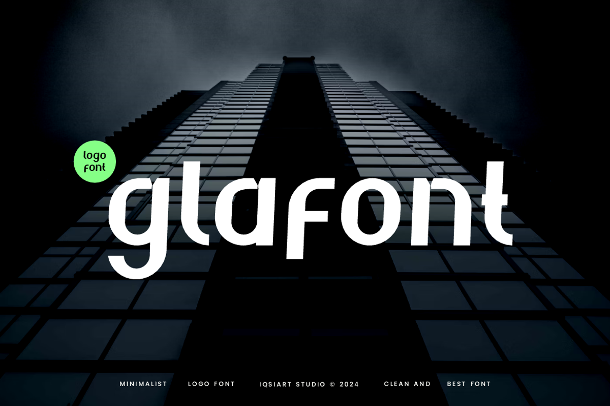 Glafont - Minimal Logo Font, a Sans Serif Font by Iqsiart Studio (Photo 1 of 6)