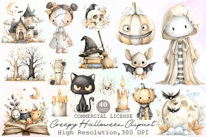 Vintage Creepy Halloween Clipart Bun, an Illustration by Sublimation Artist
