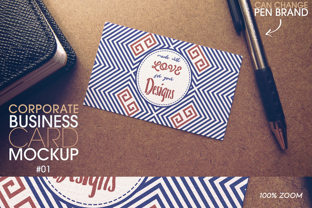 Corporate Business Card Mockup 1, a Print Template by LuisFaus