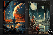 Retro space movie poster set, a Background Graphic by Other Side Art (Thumbnail 3 of 5)