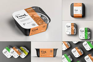 Square Food Container Mock-up, a Packaging Mockup by zippypixelstudio