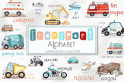 Watercolor Transport alphabet, an Object Graphic by Ana-Sakuta (Thumbnail 1 of 14)