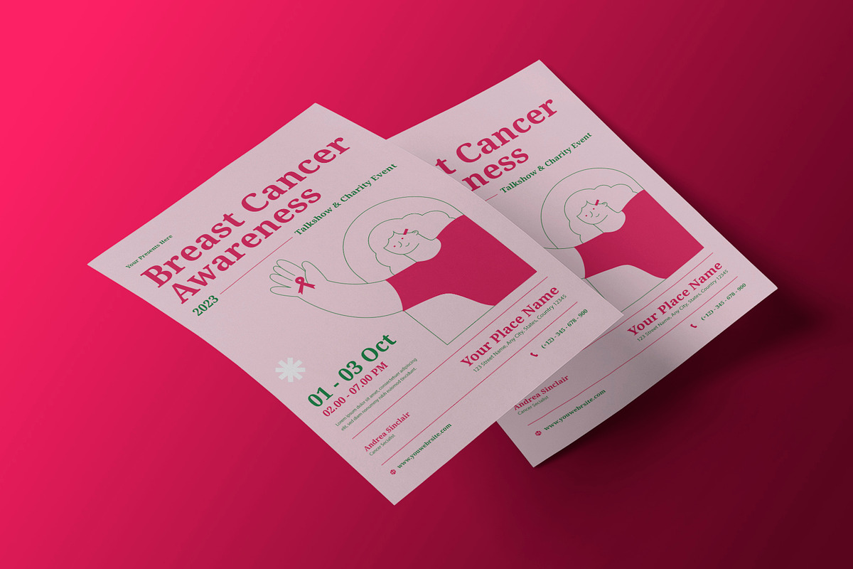 Breast Cancer Awareness Flyer, a Flyer Template by Neermana (Photo 3 of 4)