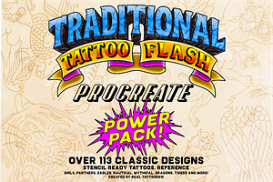 Procreate Tattoo Flash Power Pack!