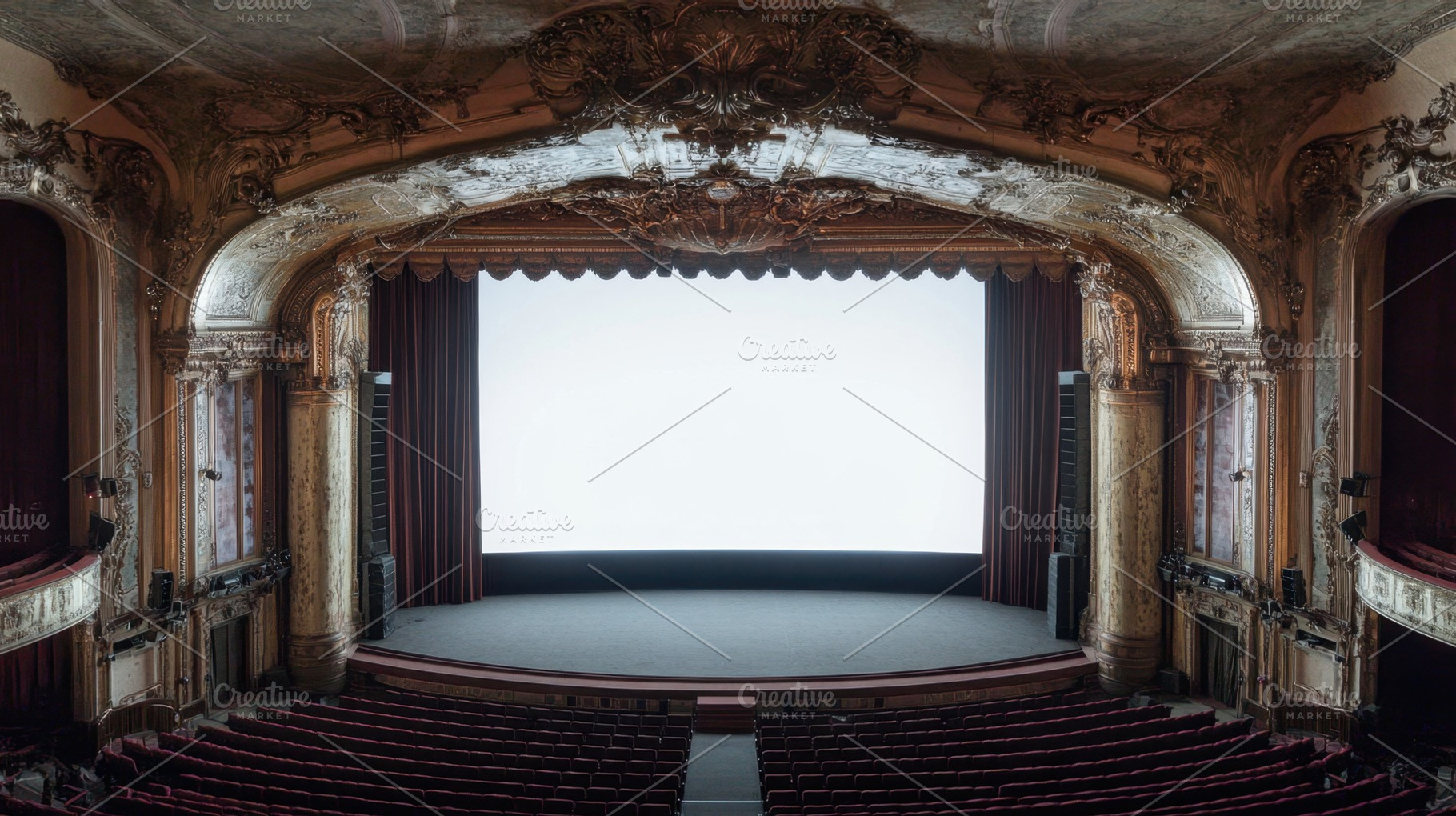 Empty classic theater stage, a Photo by Beautiful things