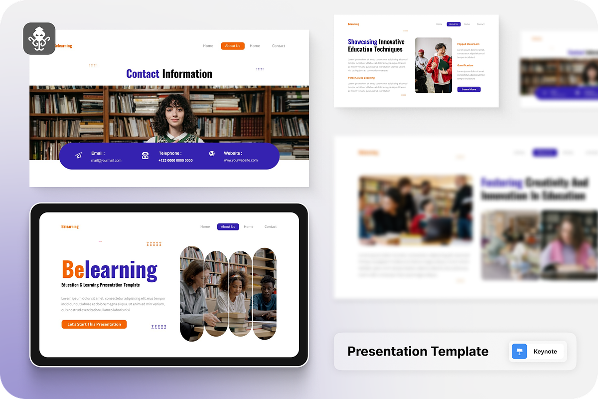 Education & Learning Keynote, a Presentation Template by SquidPixey (Photo 1 of 6)