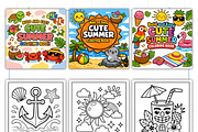 Cute Summer Coloring Book, a Seasonal Illustration by Ink Gallery (Thumbnail 2 of 4)
