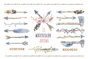 Tribe watercolor boho arrows, a Decorative Illustration by Peace ART (Thumbnail 1 of 5)