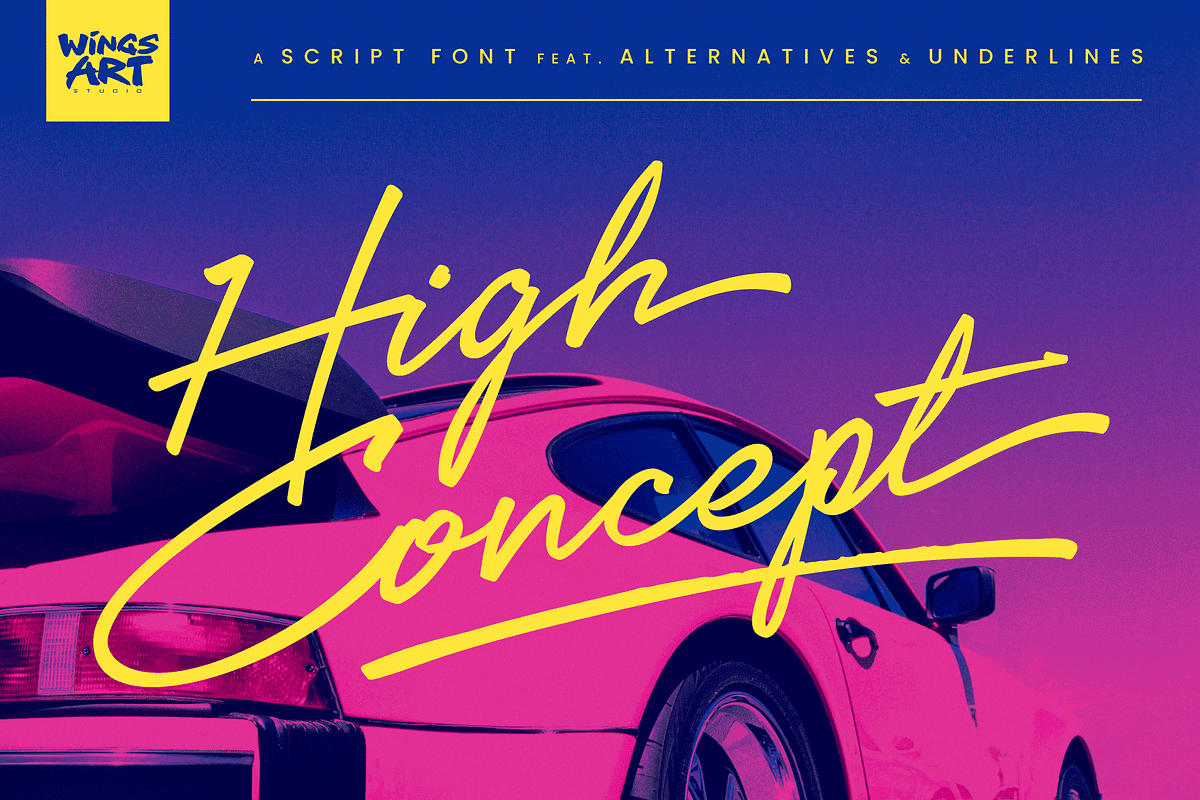 High Concept: A Marker Pen Script, a Script Font by Wingsart Studio (Photo 1 of 15)