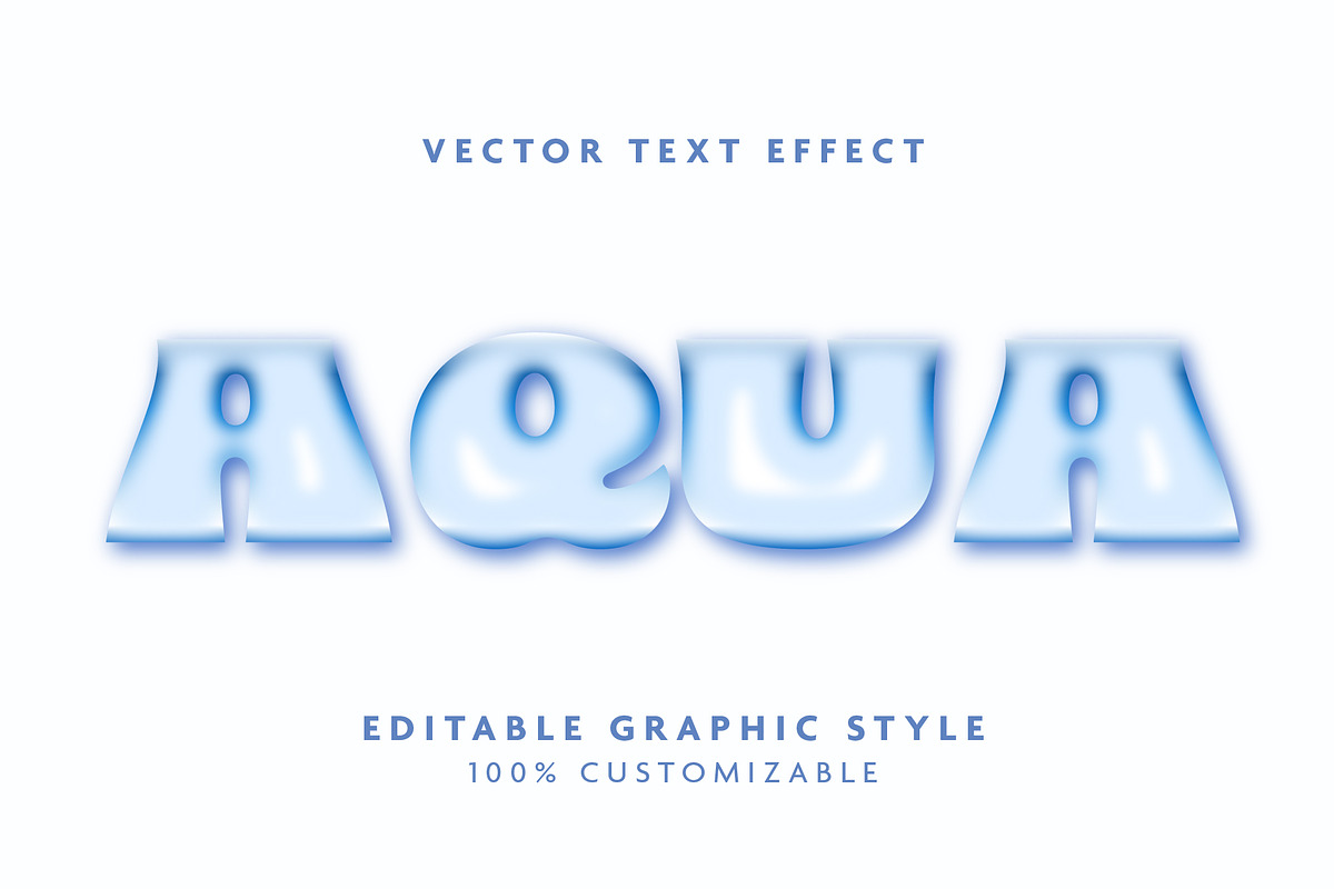 Glossy Aqua Liquid Text Effect