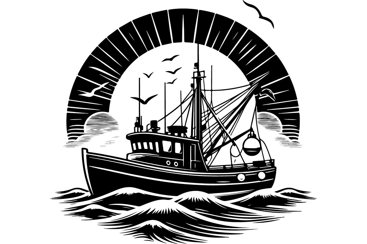 Vintage Fishing Boat Bundle, an Object Graphic by Designer_Momina (Photo 3 of 13)