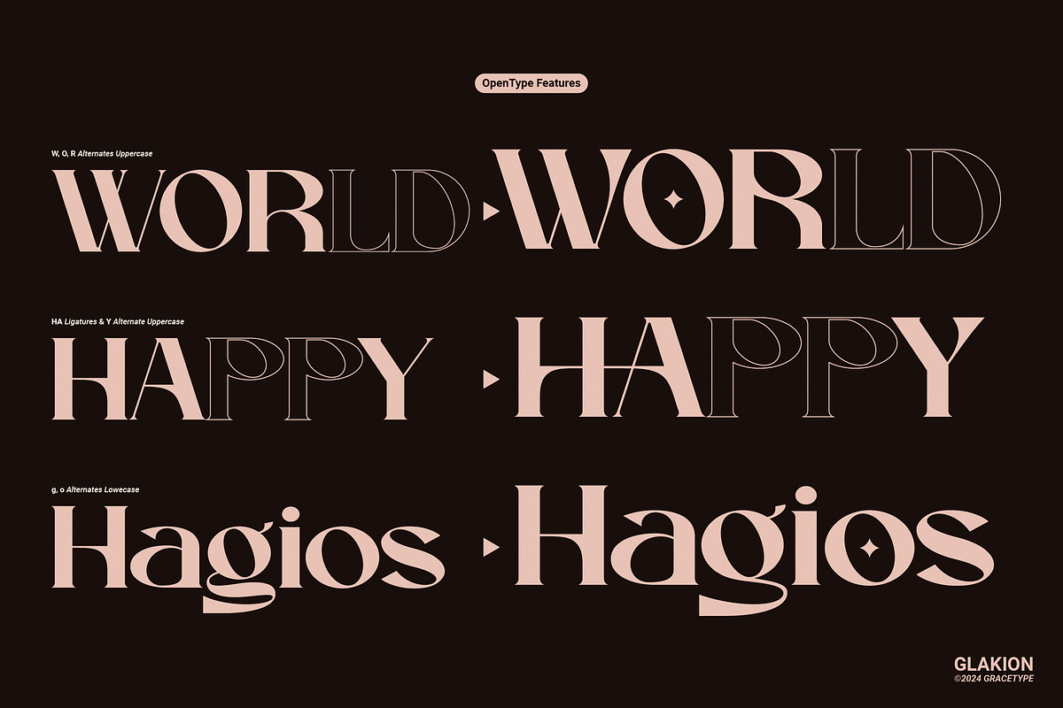 Glakion | Modern Display Serif, a Serif Font by gracetype_studio (Photo 3 of 14)