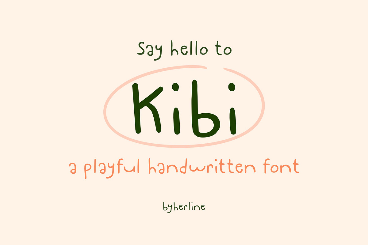 Kibi - A Handwritten font, a Handwritten Font by byherline (Photo 1 of 5)