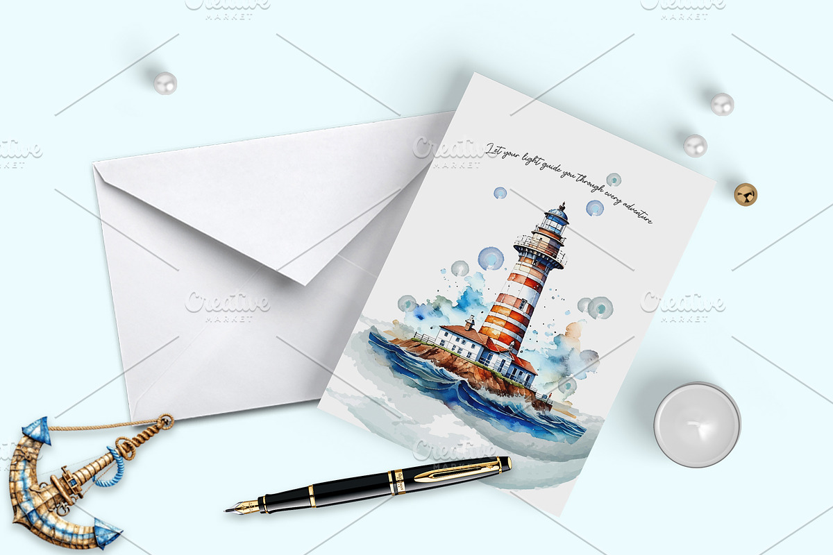 Greeting Card 5x7- Lighthouse Theme, a Card Template by Oshin Design (Photo 3 of 5)