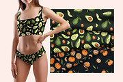 Avocado & Mandarin seamless patterns, a Pattern Graphic by Alenkakarabanova (Thumbnail 6 of 6)
