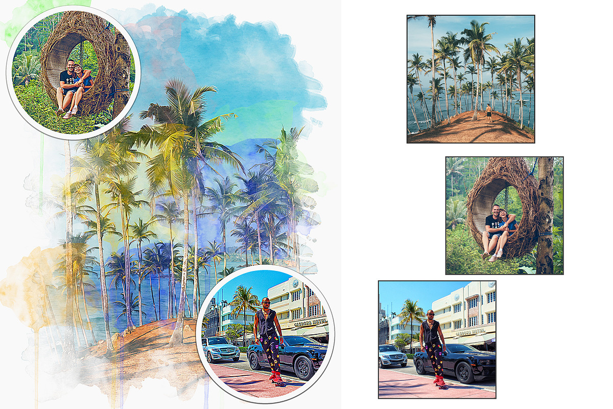 Watercolor Photo Frame Template, an Action Add-On by CraftingStudio (Photo 3 of 6)