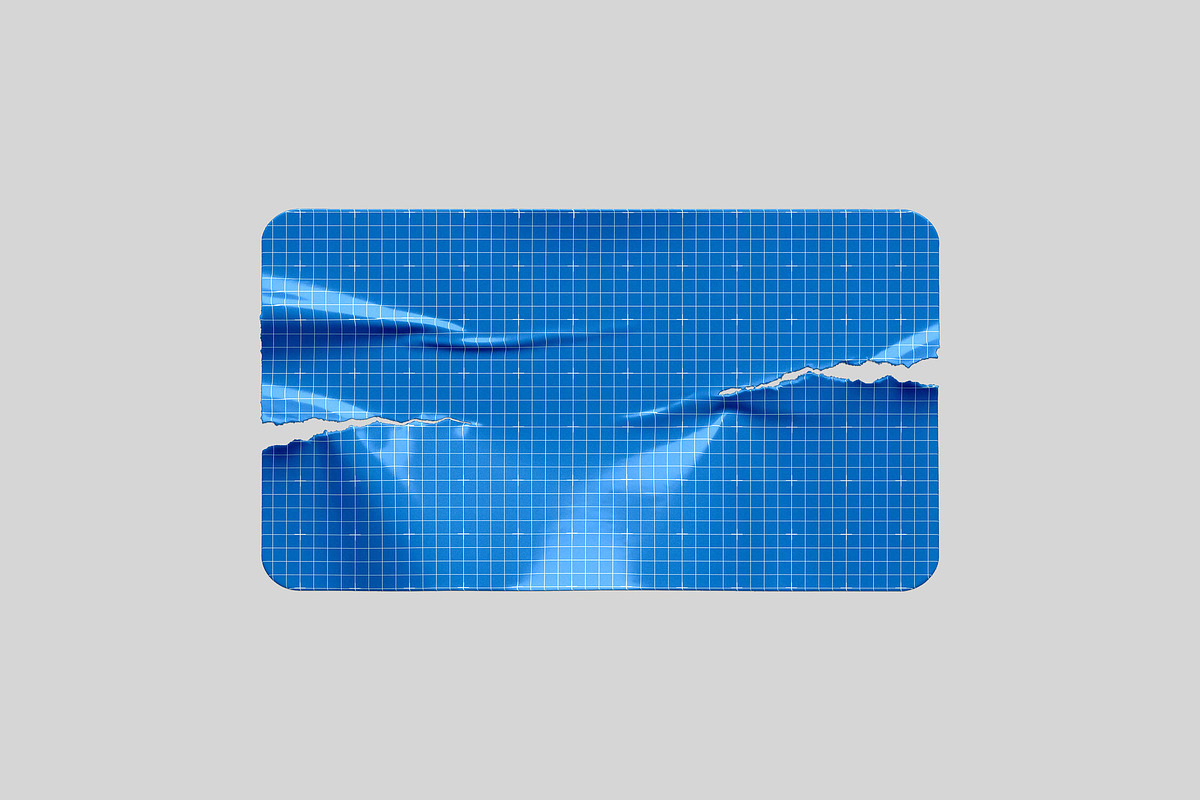 Ripped Rectangle Sticker Mockup, a Pens & Pencil Mockup by Design Squad