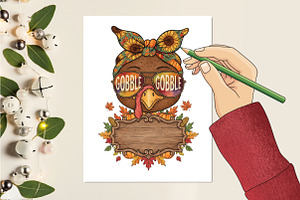 Custom Camo Turkey Girl Kids PNG, an Illustration by designcity5