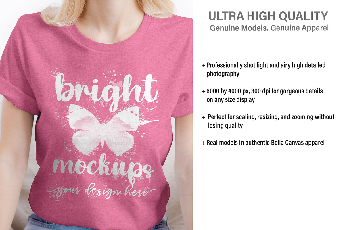 Bella Canvas 3001 T-shirt Mockup, a Print Template by BrightMockups (Photo 3 of 3)