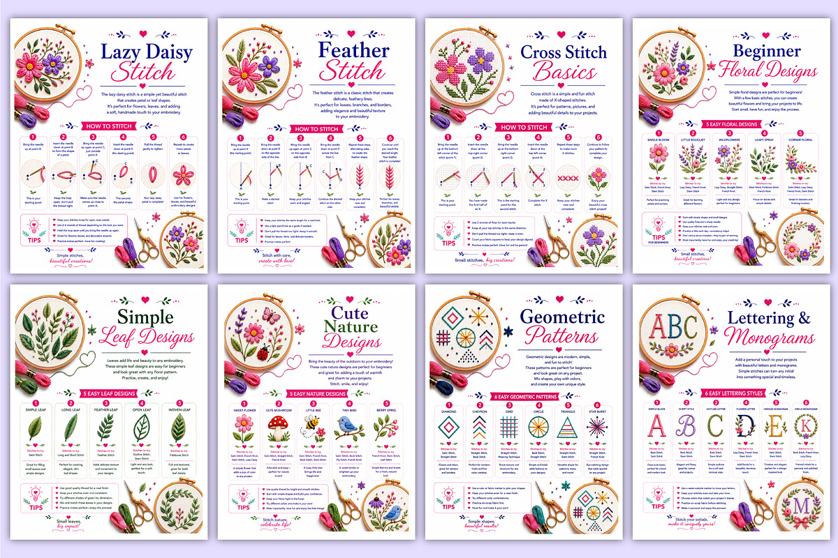 2027 Embroidery Designs for Beginner, a Stationery Template by Mustafiz (Photo 4 of 5)