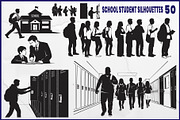 School Student Silhouette Icons, an Object Graphic by yasushie (Thumbnail 1 of 7)