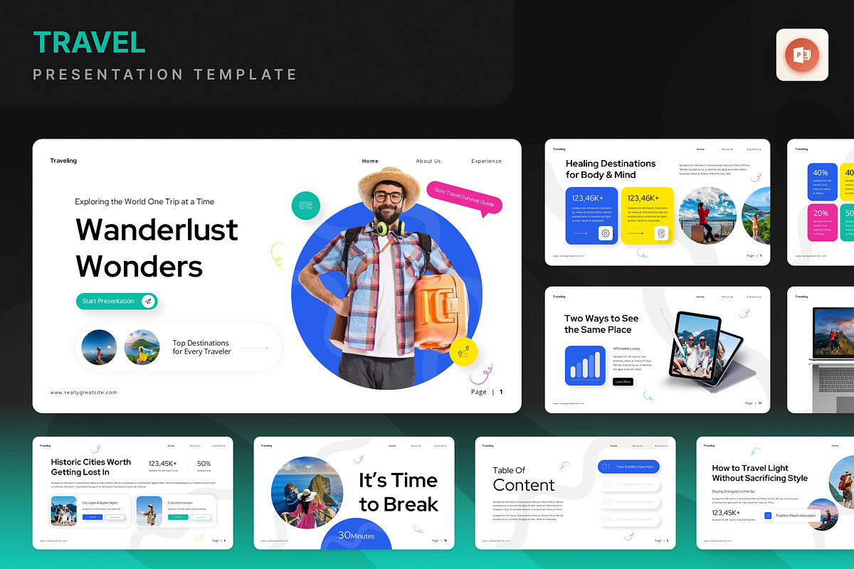Travel PowerPoint Presentation, a Presentation Template by Annora Studio (Photo 1 of 7)