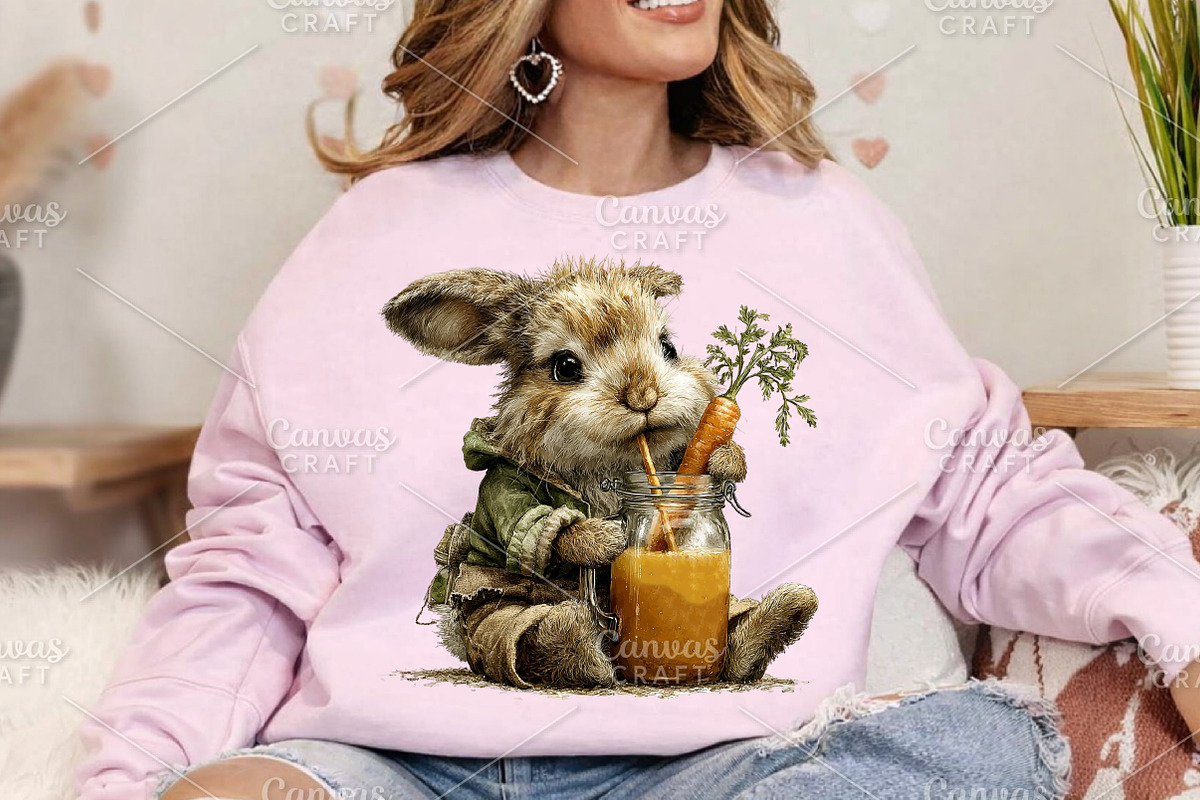 Whimsical Easter Bunny Clipart PNG, an Illustration by Canvas Craft (Photo 6 of 7)