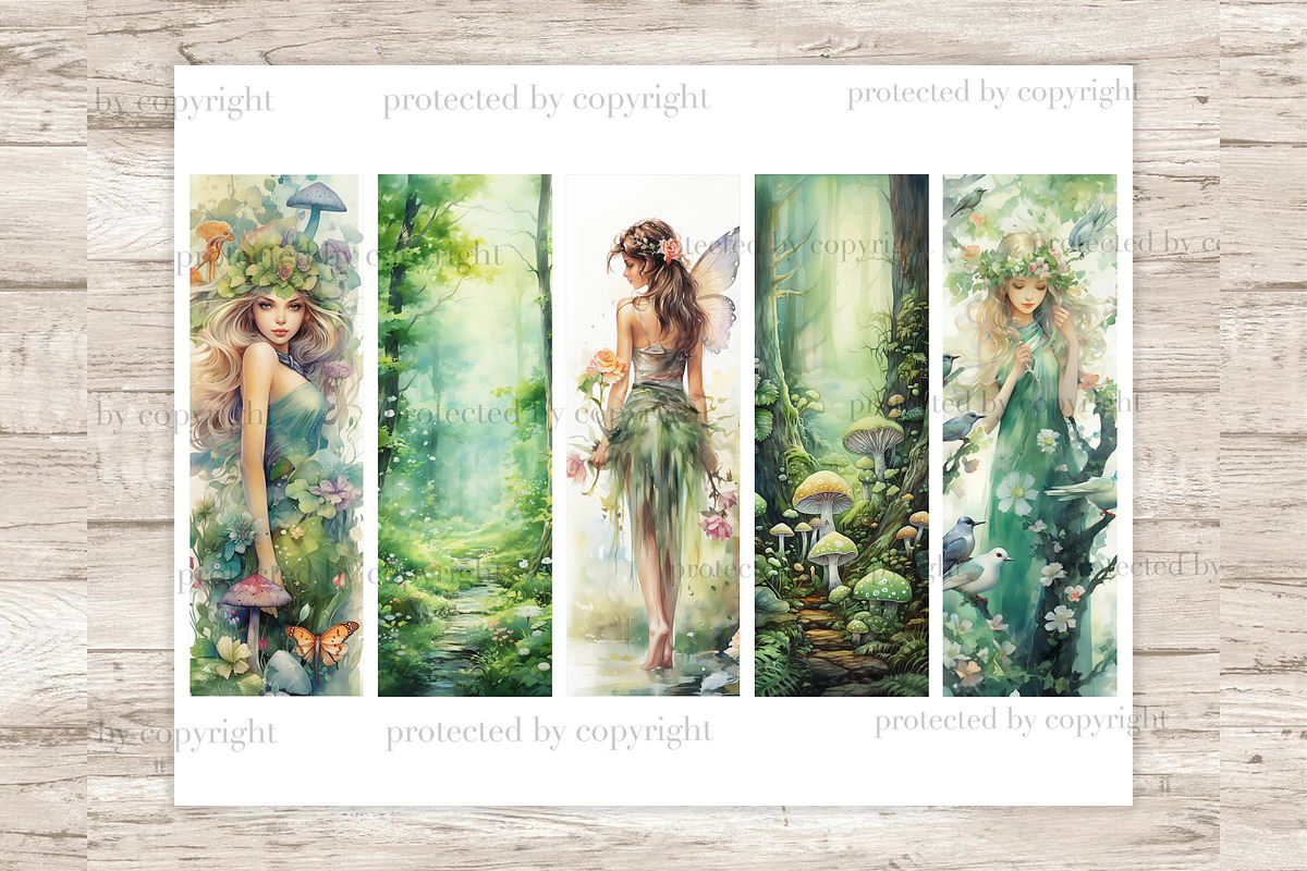 Fairy Bookmarks | Forest Printable, a Person Illustration by GlamArtZhanna (Photo 2 of 3)