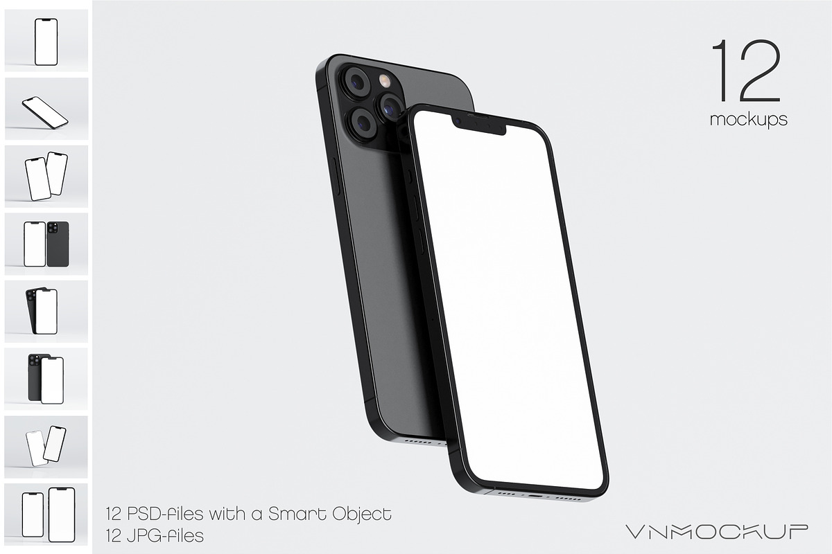 iPhone 13 Pro Bundle - 12 Mockups, an iPhone Mockup by VNmockup (Photo 1 of 8)