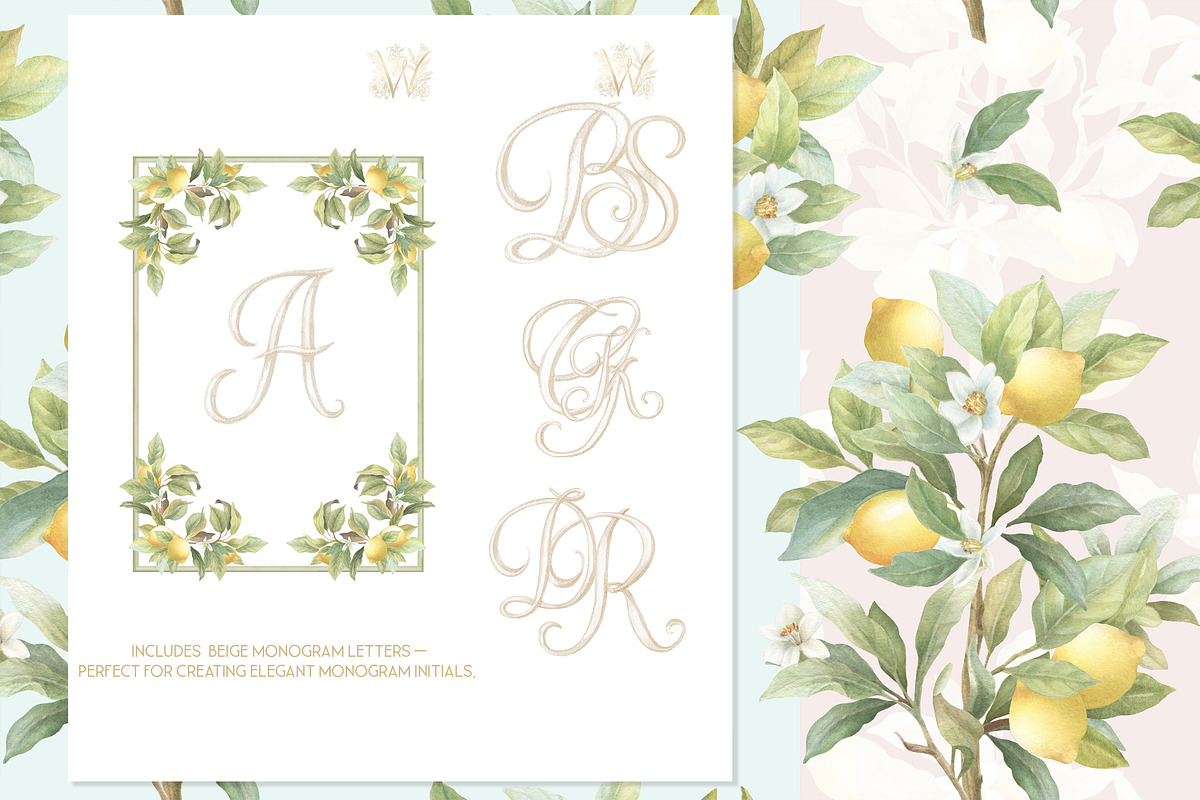 Lemon Watercolor Amalfi Collection, a Decorative Illustration by WonderWonder (Photo 2 of 18)
