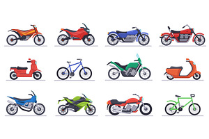 Motorcycles And Scooters. Motorbike