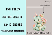 Cute Watercolor Dinosaur Clipart Bu, an Illustration by SVGArt (Thumbnail 4 of 9)