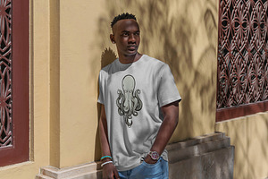 T-Shirt MockUp Stylish Black Man